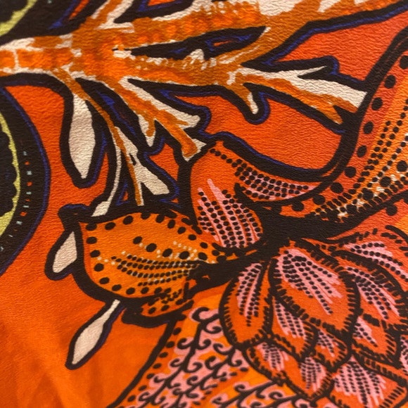 MAEVE Anthropologie silk Larkhill Orange Floral Sleeveless Midi Shift SuzeM - Picture 7 of 7